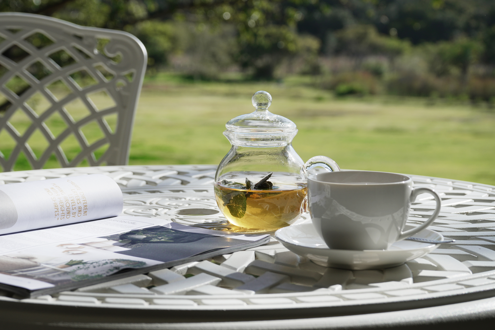 herbal tea with cup and saucer on a table at Kwendalo Wellness Centre